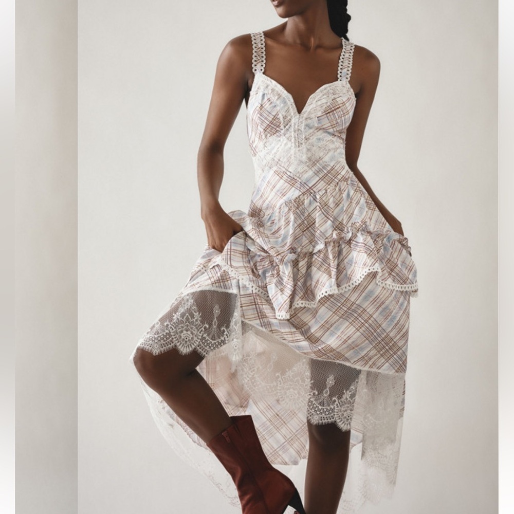 Anthropologie The Bobbi Asymmetrical Ruffled Tiered Midi - Picture 2 of 6